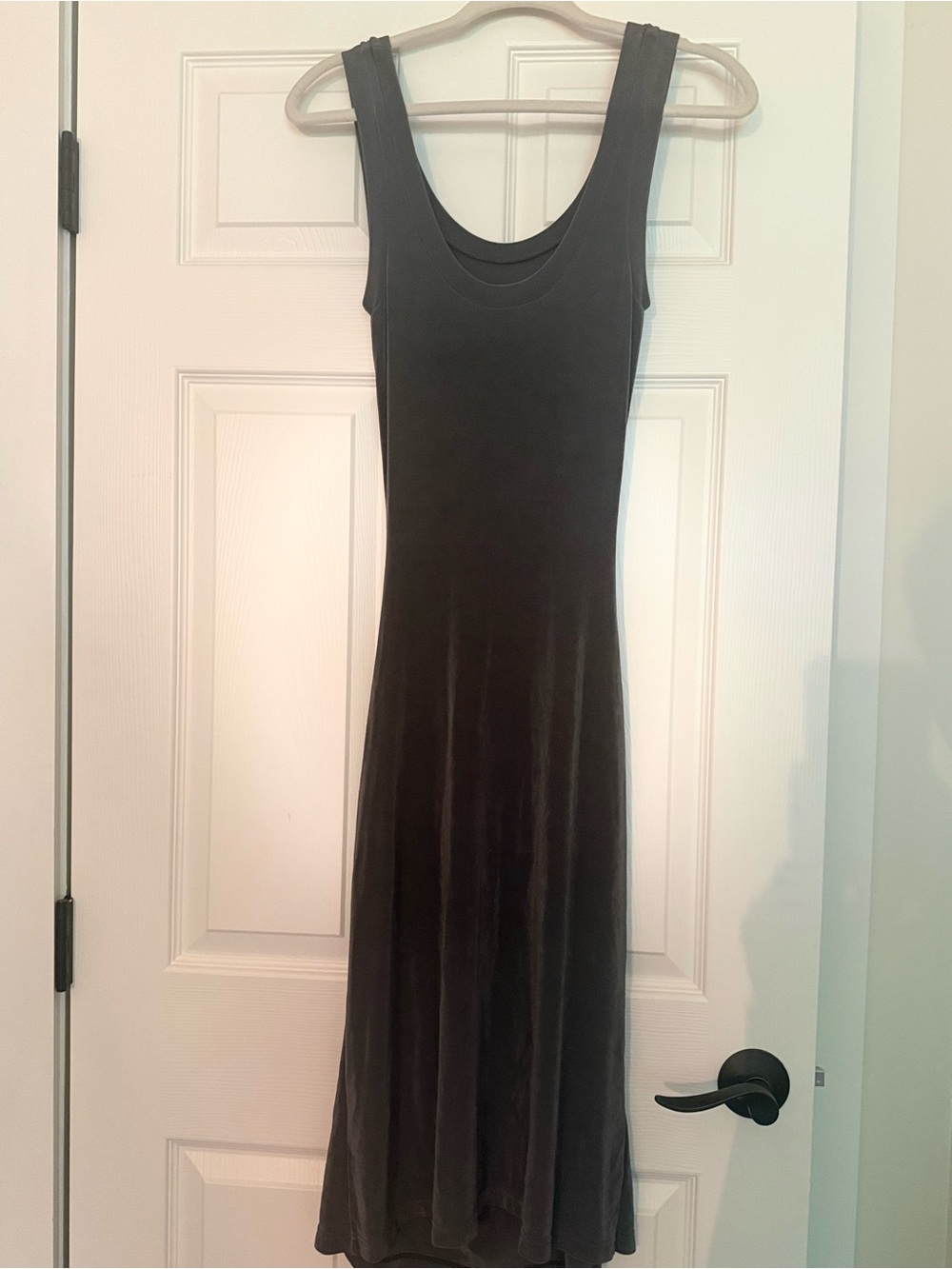 Boston Proper Dark Green Velvet Maxi Dress